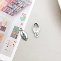 Antique silver American football charm pendants for DIY jewelry making and bracelets - Rugby Ball Style (8210) / 7x14mm