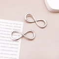 Pair of polished silver infinity symbol alloy charms for DIY jewelry making - Antique Silver Infinity 12x31mm-5272