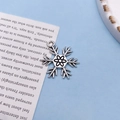 Vintage Silber Schneeflocken Anhänger für DIY Schmuckherstellung mit Gravur - Schneeflocken-Stil (9149)