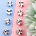 Retro silver fleur-de-lis metal beads for DIY bracelets and necklaces making - Fleur-de-lis (8793-2)
