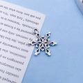 Silberner Schneeflocken-Anhänger aus Legierung für DIY-Armbänder im Vintage-Stil - Schneeflocken-Stil (8389)