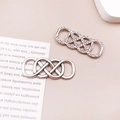 Polished and vintage texture infinity symbol charms for DIY jewelry making - Antique Silver Double Infinity 12x33mm-6954