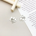 Ciondolo a forma di elefante in argento antico con motivi floreali per gioielli DIY - Elefante Argento Antico (15569)