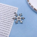 Silberne Schneeflocken-Anhänger aus Legierung für DIY-Armbänder und Halsketten - Antiksilber Schneeflocken-Stil (4075)