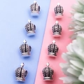 Antique silver crown charm bead with cross detail for DIY bracelet making - Crown (8796-2)