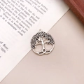 Pendentif Arbre de Vie argent antique avec motif ajouré pour création de bijoux DIY - Pendentif Arbre de Vie (8907)