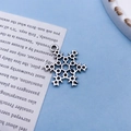 Vintage Silber Schneeflocken Anhänger aus Legierung für DIY Armband und Halskette Schmuck - Schneeflocken-Stil (8391)
