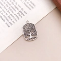 Pendentif rectangulaire arbre de vie en argent antique pour création de bijoux DIY - Pendentif Arbre de Vie (9019)