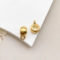 Antique gold finish cylindrical alloy bead connector for DIY handmade jewelry charms - Antique Gold Matte Texture Style (14020)