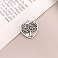 Pendentif arbre de vie en forme de coeur argent antique pour bijoux artisanaux - Pendentif Arbre de Vie Cœur (9020)