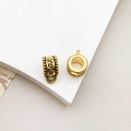 Golden vintage alloy bail pendant beads with LOVE engraving for DIY jewelry making - Antique Gold LOVE Letter Style (14024)