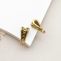 Antique gold jewelry bails with Celtic knot carvings for DIY beaded bracelets - Antique Gold Infinity Symbol Style (14329)