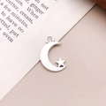 Mond und Stern Anhänger aus Silberlegierung für DIY-Schmuckherstellung und Basteln - Mond Stern (8519) / 11x17mm