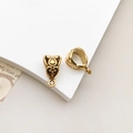 Gancio per ciondoli in lega oro antico con incisioni vintage per bracciali e collane - Stile Intagliato 3D Oro Antico (14335)