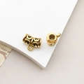 Copriperle in metallo traforato oro antico con ganci per creazione gioielli DIY - Stile Semicerchio Cavo Oro Antico (14330)