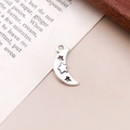 Antiker silberner Mondsichel-Anhänger mit Stern-Ausschnitten für DIY-Schmuck - Antiksilber Mond (10956) / 5x17mm
