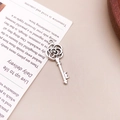 Vintage silver alloy rose key pendant for DIY jewelry and handmade necklaces - Rose Flower Key (7536)