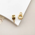 Coppia di ganci dorati incisi a spirale con anelli per la creazione di gioielli DIY - Stile Vortice a Spirale Oro Antico (14337)