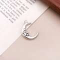 Vintage Silberanhänger mit Mondgesicht für DIY Halsketten und Armbandcharms - Mond (7698) / 15x22mm