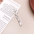 Vintage silver heart-shaped key pendant charm for DIY jewelry and necklaces - Antique Silver Large Heart Key (6709)
