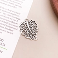 Vintage silver hollow ginkgo leaf alloy pendant for handmade jewelry DIY projects - Leaf Style (8981)