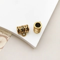 Perla connettore in lega d'oro antico con texture a sbalzo per creazione gioielli DIY - Stile Rilievo Fine Oro Antico (14339)