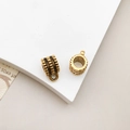 Connettore per perline in lega oro antico con texture a ingranaggi per gioielli fai-da-te - Stile Motivo a Ingranaggio Oro Antico (0.8g)