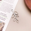 Vintage silver ginkgo leaf alloy pendant for DIY jewelry and necklace making - Branch Style (7053)
