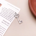 Vintage silver alloy key pendant with hollow crown design for DIY jewelry - Antique Silver Hollow Key (3333)