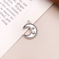 Antiker silberner Mond und Stern Anhänger aus Legierung für DIY-Halsketten Design - Antiksilber Mond (10950) / 10x13mm
