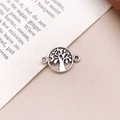 Connecteur arbre de vie en alliage argent antique pour bijoux et bracelets DIY - Connecteur Arbre Double Trou Argent Antique (10547)