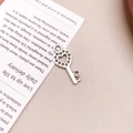 Vintage heart shaped alloy key pendant in antique silver for DIY jewelry making - Antique Silver Heart Key (15566)