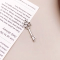 Antique silver four-leaf clover key pendant for DIY jewelry bracelets and necklaces - Antique Silver Clover Key (11245)