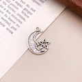 Vintage-Silberanhänger aus Legierung mit Mond- und Sternmotiv für DIY-Schmuck - Antiksilber Mond (10945) / 13x18mm