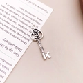 Silver hollow baroque style alloy key pendant for DIY jewelry making and necklaces - Baroque Hollow Key (11313)