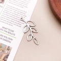 Detailreicher S925 Sterling Silber Ginkgoblatt Anhänger für DIY Schmuckherstellung - Zweig Stil (2495)
