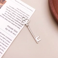 Vintage silver alloy key pendant charm for DIY jewelry necklace and handmade crafts - Retro Double Ring Key (8464)