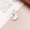 Antik-silberner Mond- und Sternanhänger aus Legierung für DIY-Schmuck und Ketten - Antiksilber Mond (10949) / 9x18mm
