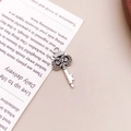 Antique silver owl key charm pendant for DIY handmade bracelets and necklaces - Retro Owl Key (11227)