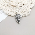 Vintage silver grape charm pendant in antique alloy finish for DIY jewelry - 13x26mm / Antique Silver Grapes (10556)