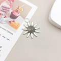 Antique silver sunflower pendant charm for DIY jewelry making in hollow floral design - Antique Silver Sunflower Charm (11412)