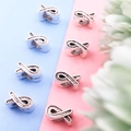 Antique silver ribbon charm bead in alloy for DIY jewelry and beaded bracelets - Bowknot (8821-2)