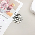 Antique silver rose flower hollow alloy pendant for DIY jewelry and earring making - Antique Silver Hollow Rose (4369)