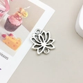 Antique silver hollow lotus flower pendant charm for DIY jewelry and earring making - Antique Silver Hollow Lotus Charm (8440)