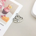 Antique silver lotus flower hollow alloy pendant charm for DIY jewelry and earrings - Antique Silver Hollow Multi-Petal Lotus (9050)