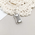 Vintage silver alloy corkscrew pendant for creative DIY necklaces and keychains - 10x26mm / Antique Silver Wine Corkscrew (10558)