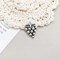 Vintage silver grape charm pendant with textured detail for DIY jewelry making - 14x20mm / Antique Silver Grapes (10554)