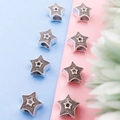 Set of 8 vintage silver star charms with matte finish and side holes for DIY jewelry - Star (15171-2)