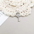 Antique silver wine glass pendant in alloy metal for DIY jewelry making accessories - 0.4x19.8mm / Antique Silver Wine Glass (10552)