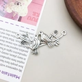 Conector de pájaros en rama plata antigua para collares y joyería artesanal - Pájaros Dobles en Rama (B305)